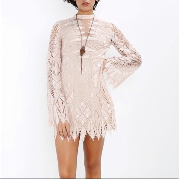 Free People Deco Lace Mini Dress in Ivory Combo 2 NWT - Picture 5 of 14